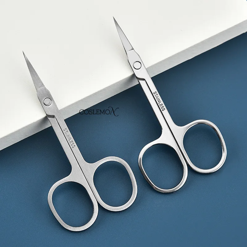 1pc Stainless Steel Eyebrow Scissors Nose Hair Eyelashes Scissor Portable Safe Hair Removal Tools Nose Hair Clipper Makeup Tools