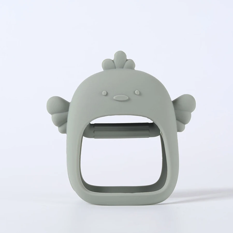 Not fall off silicone baby teething toys, baby hand held teether pacifier breastfeeding baby, newborn teething toys