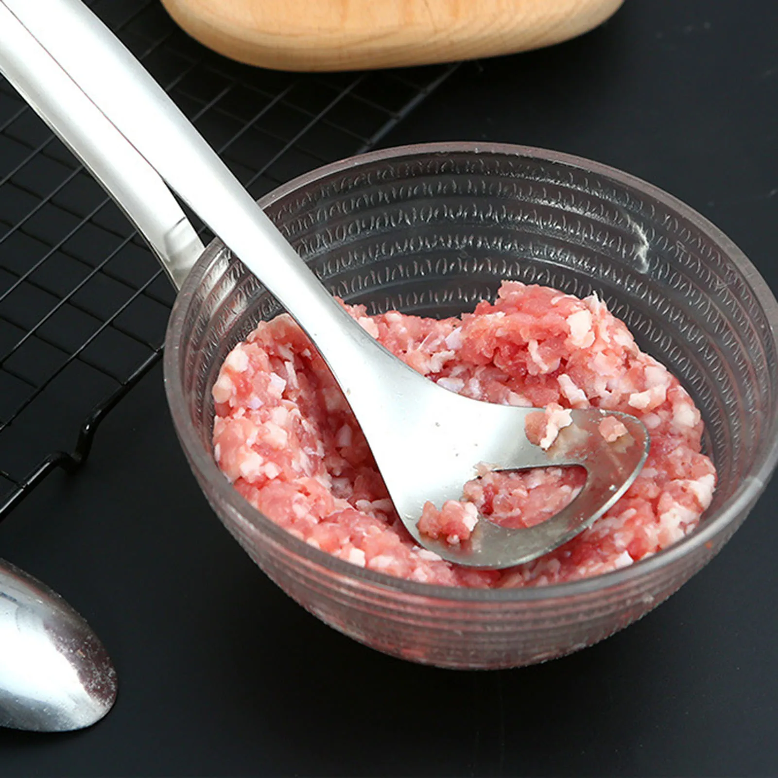 Meatball Scoop with Long Handle Easy to Clean and Dishwasher Safe for Make Meatballs and Fishballs