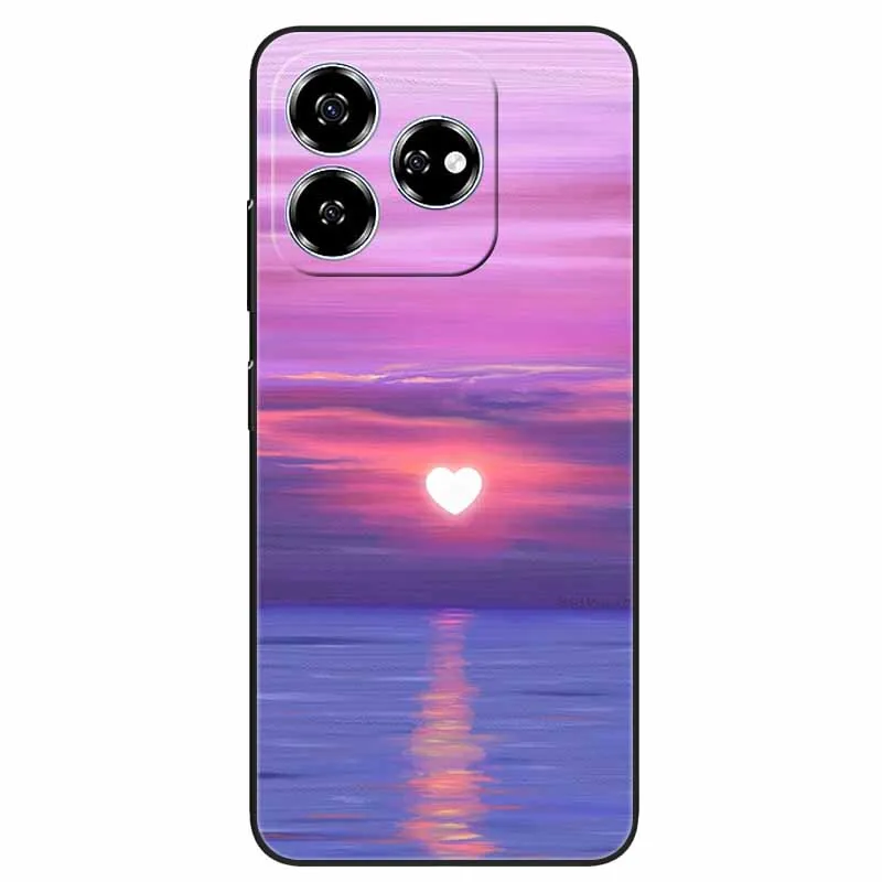 Stylish Black TPU Soft Silicone Phone Cover with Artistic Design