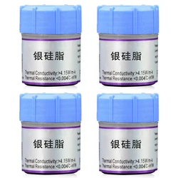 Premium Silver Thermal Compound Paste - High - Durability Heat Sink Grease for Enhanced Cooling Performance (4 pack 25g)