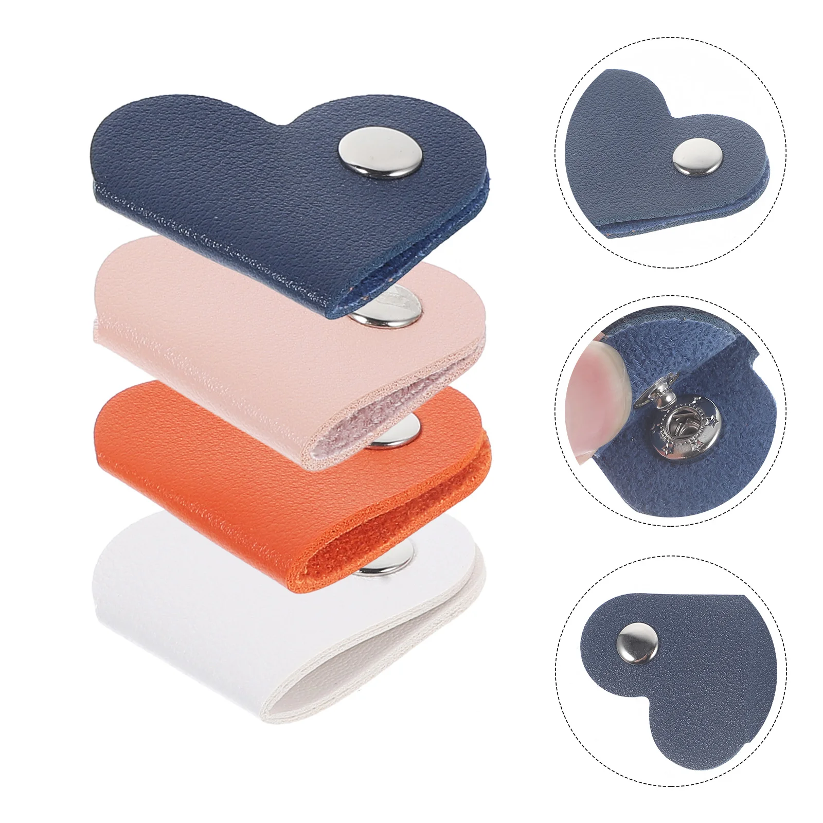 

8 Pcs Cable Organizer Earbuds Heart Shape Wire Data Line Headphone Cord Pu