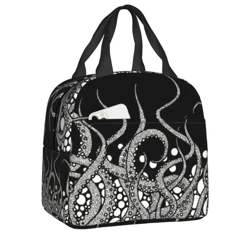 

Horror Monster Tentacles Cthulhu Insulated Lunch Tote Bag for Women Resuable Cooler Thermal Food Lunch Box School