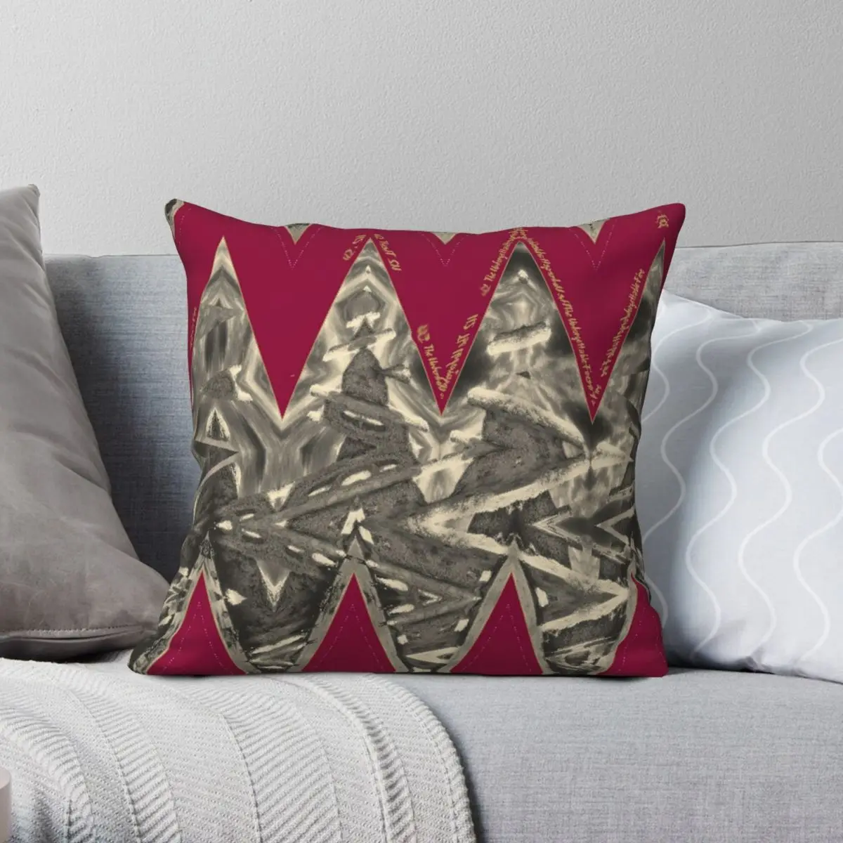 

Unforgettable Fire Waves Pillowcase Polyester Linen Velvet Printed Zip Decorative Bed Cushion Cover 18"