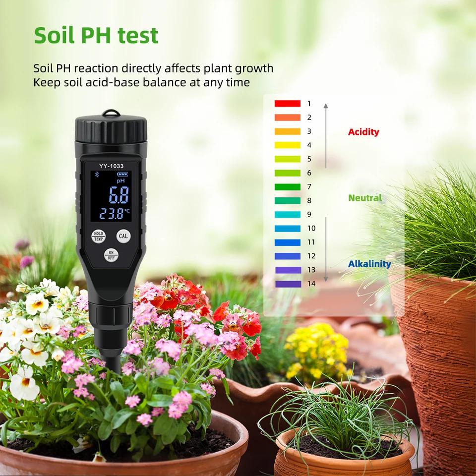 3-in-1 Soil PH Tester - No Battery Needed, Probe For Indoor/Outdoor Plants, Flowers, Vegetables