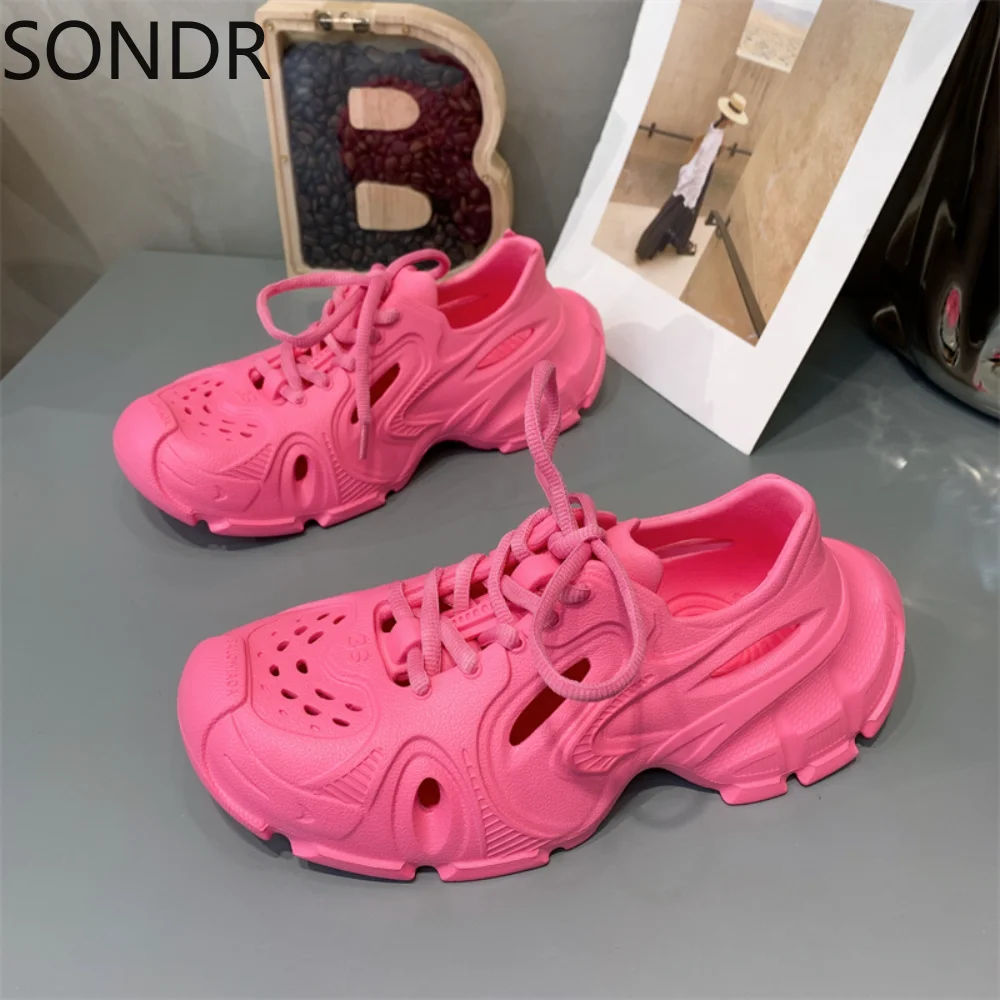 

Womens Candy Colors Sandals Beach Shoes Lace up Summer Breathable Soft Girls 2023New 2024