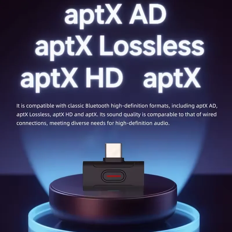 XDUOO MX-C1 고해상도 블루투스 송신기 오디오 어댑터 BT5.4 aptX AD/aptX HD/무손실 aptX/LE 오디오 aptX/SBC/LC3/aptx Lite