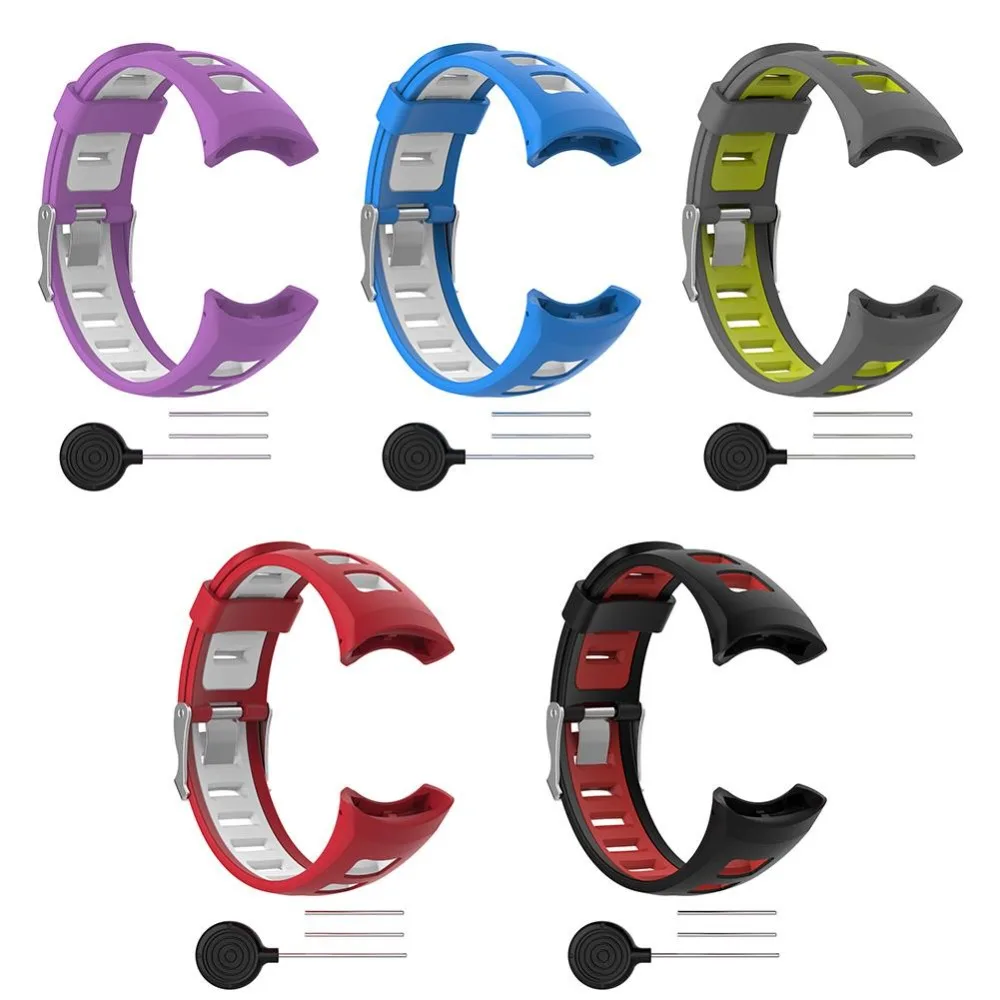 Stylish Dual Color Silicone Watch Strap - Replacement Soft Wristband