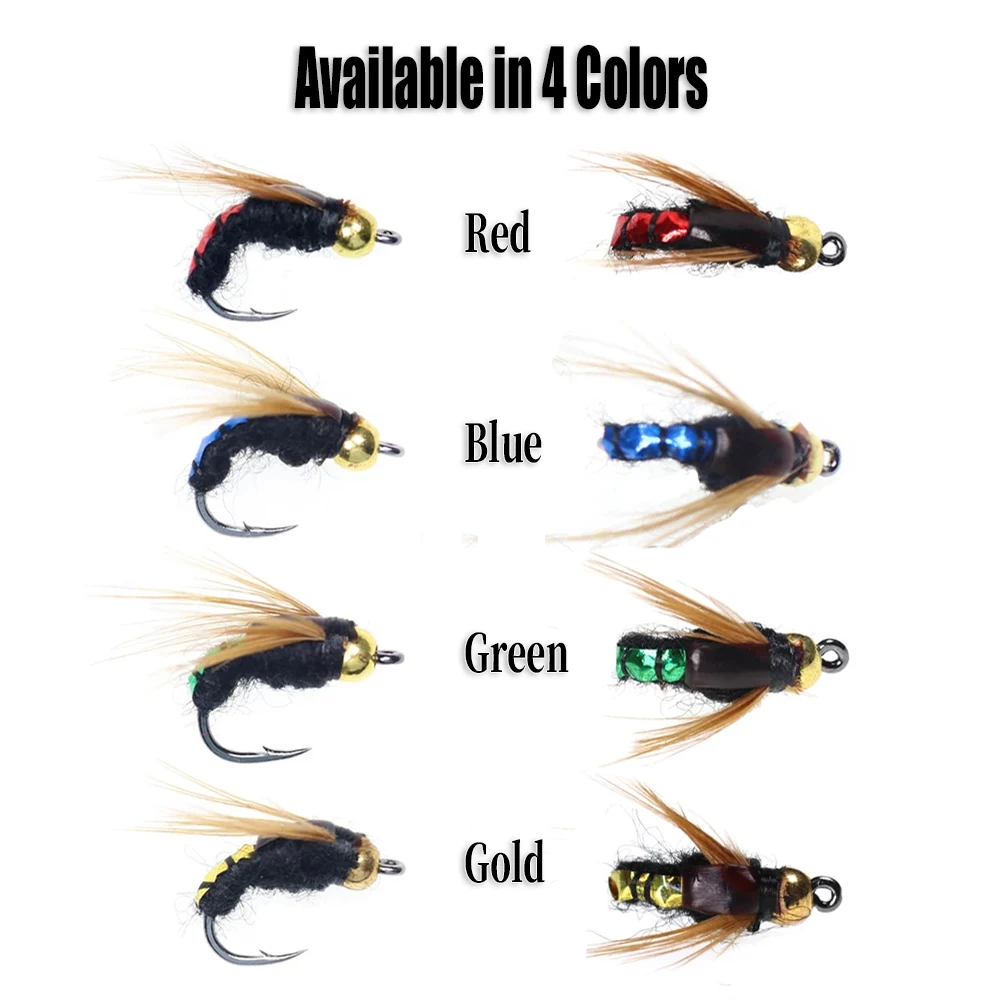 WIFREO 5/8/10PCS Bead Head Artificial Nymph Flies Fast Sinking