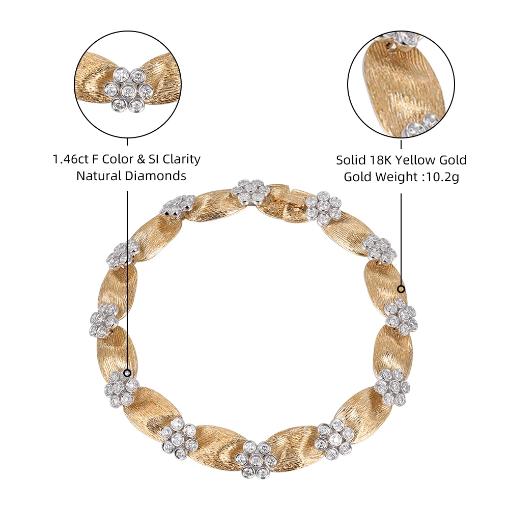 Sa0e058c052a24e96996f94a685430944W M-JAJA 100% Natural Diamond bracelet F Color VSI Clarity Solid 18k White Gold AU750 Engagement Wedding for Women Fine Jewelry