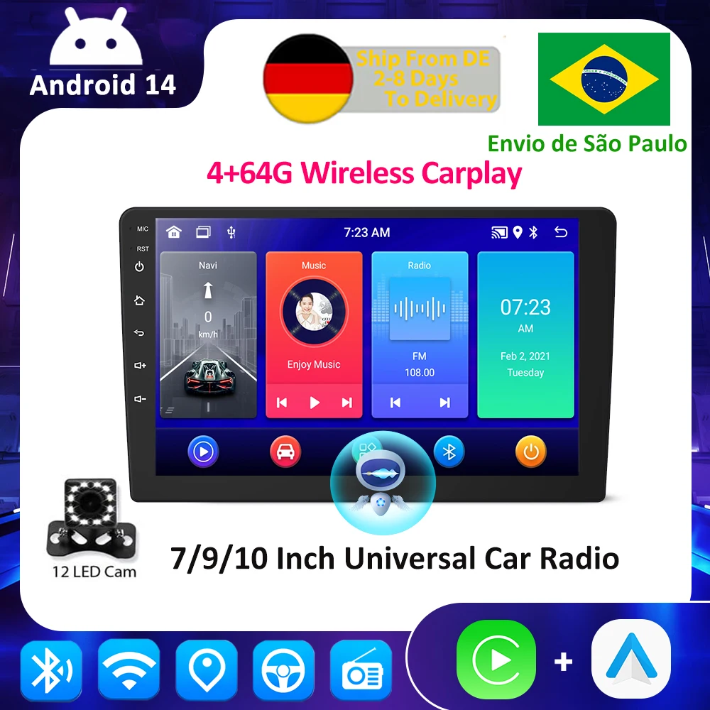 ESSGOO 2 Din Car Radio Carplay Android 4G 64G Multimedia Video Player 7 9 10 Inch GPS FM WIFI For Nissan Kia Honda VW Hyundai T car multimedia player car radio