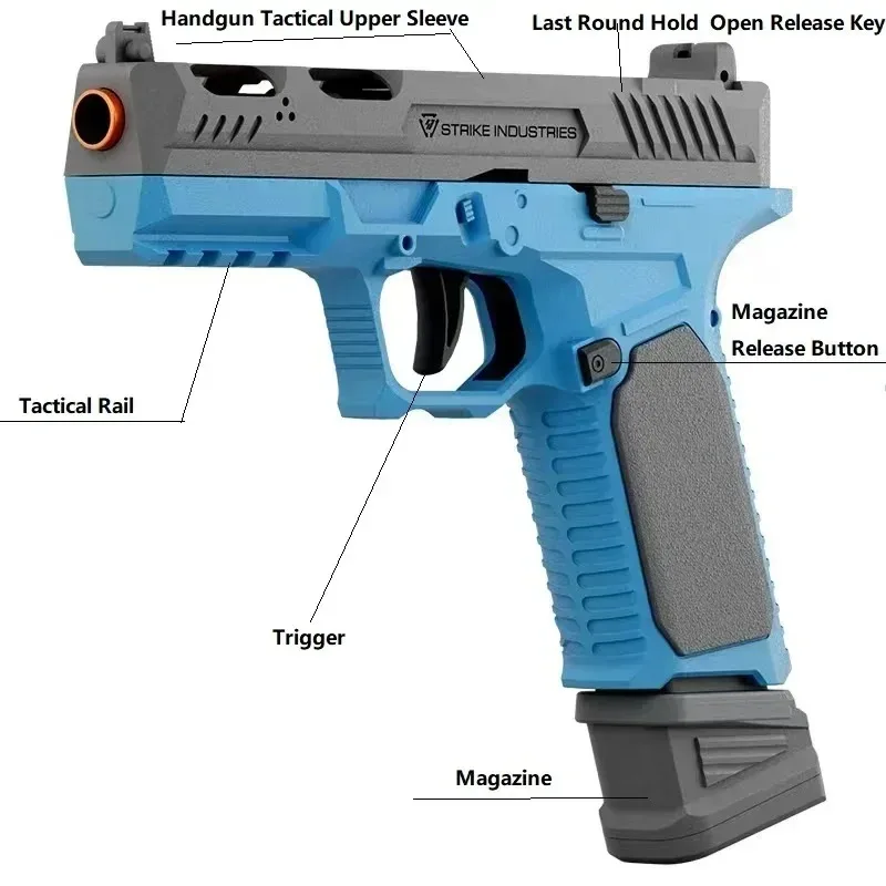 Toy Guns G17 Pistol Shell Throwing Continuous Firing Blowback Soft Bullet Gun Empty Hanging Birthday Gift