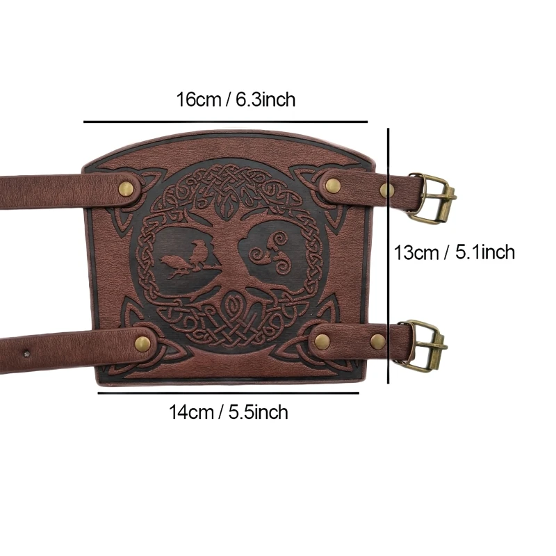 WUWAI Leather Bracers Medieval  Adjustable Leather Bracers