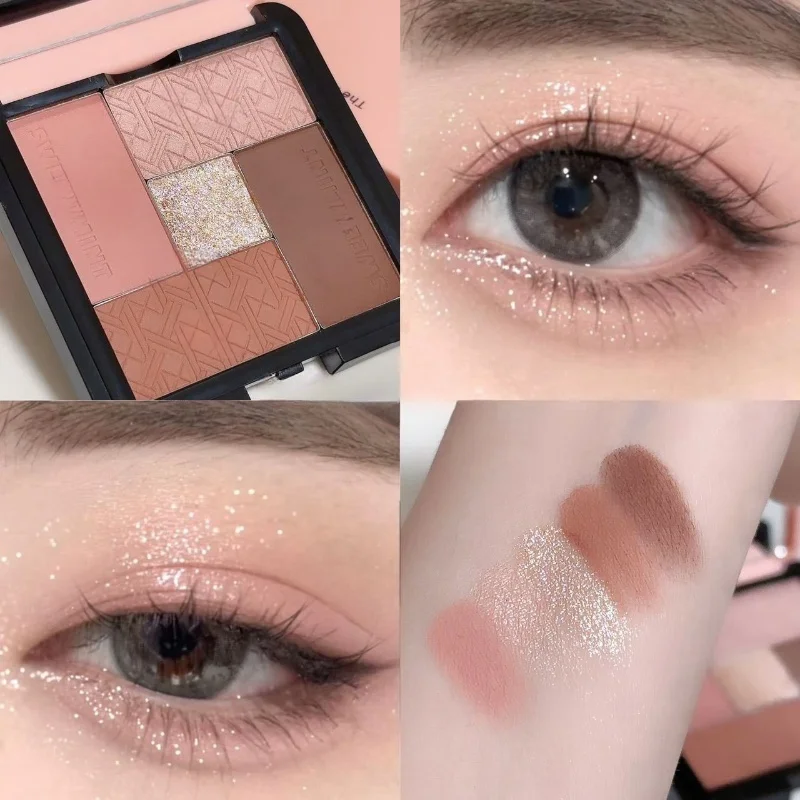 Five-color Eyeshadow And Blusher Palette Matte Makeup Tray_voghion.com