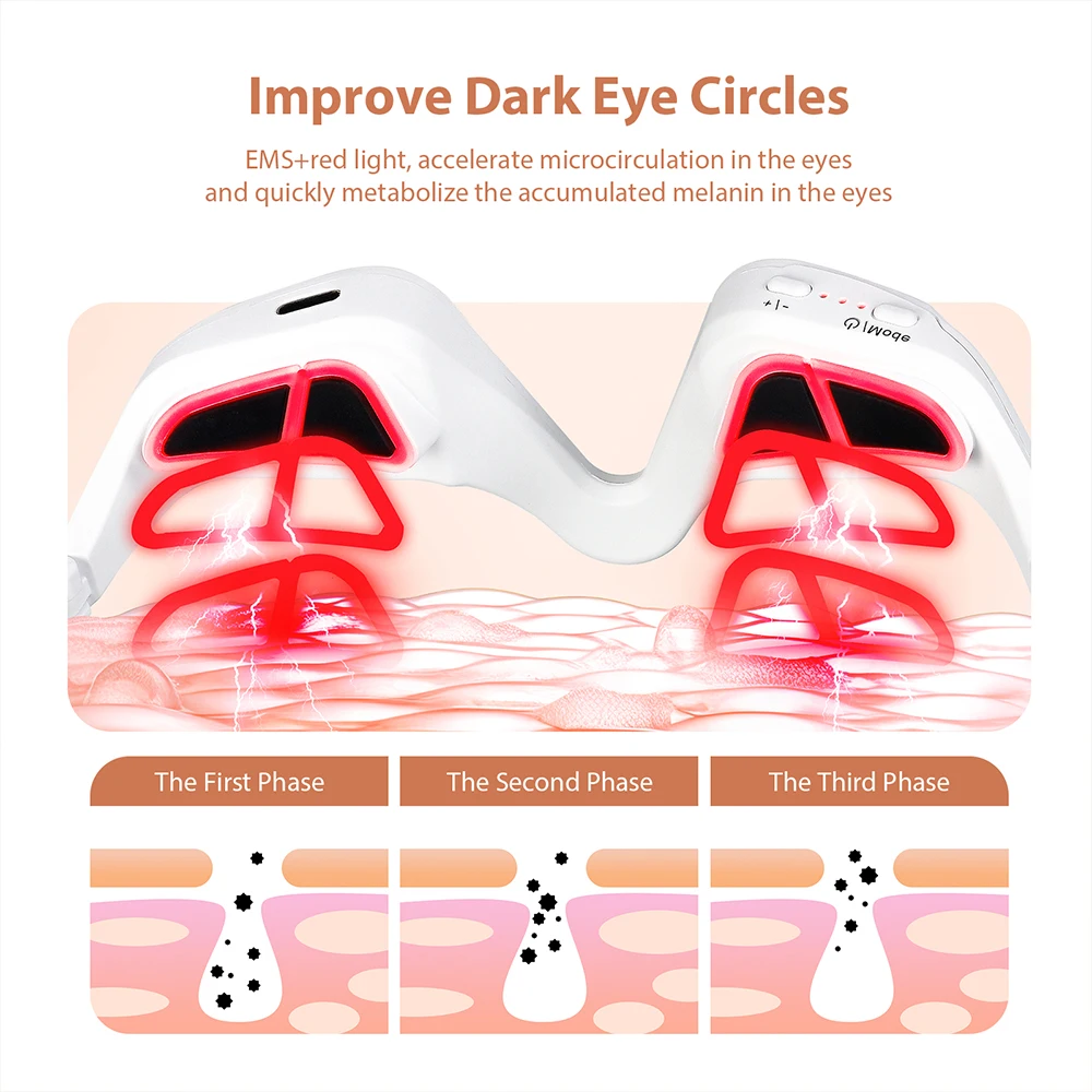 Foreverlily Eye Massager Relieves Eye Fatigue Eyes Massage Glasses Eye Fatigue Relief Massager Under-Eye Glasses Massager 3