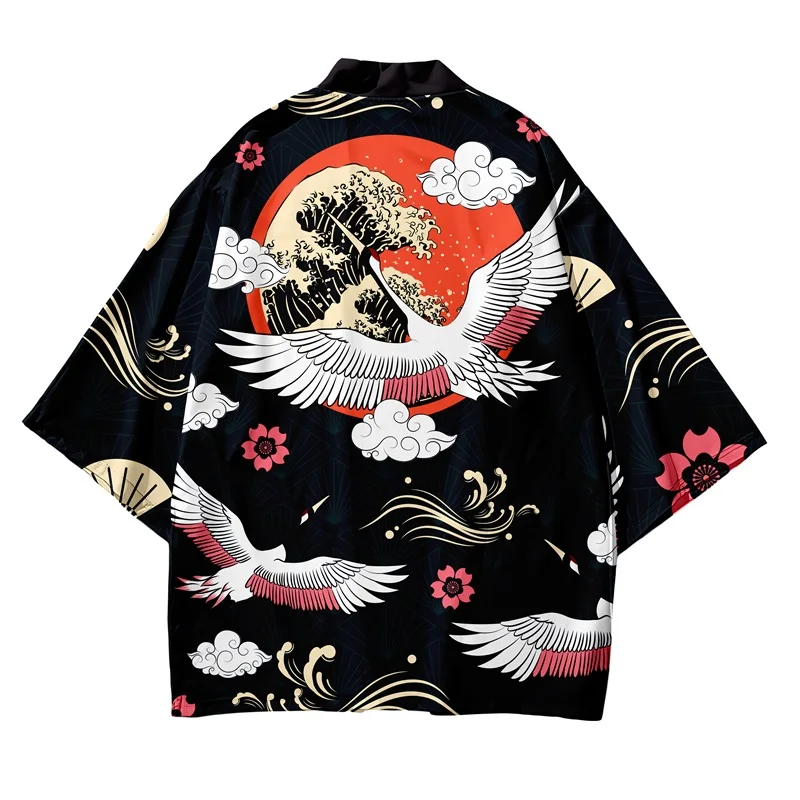 Japanese Kimono Women Yukata Female Summer Beach Kimono Cardigan Haori Obi Japanese Traditional Streetwear Shirt Cover Up japanese kimono japanese kimono cardigan japanese kimono shirt
