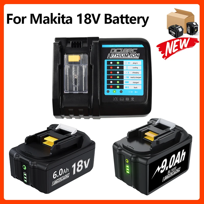 

18V Li-ion 3.0A 6.0A 9.0A Battery Pack Is Used To Replace The Rechargeable Battery Of Makita Electric Tool BL1830 BL1815 BL1860