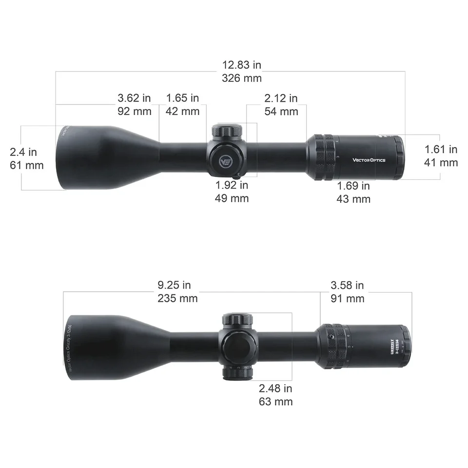 Vector Optics Grizzly 3-12x56 Riflescope Hunting 3-12x 56mm Rifle