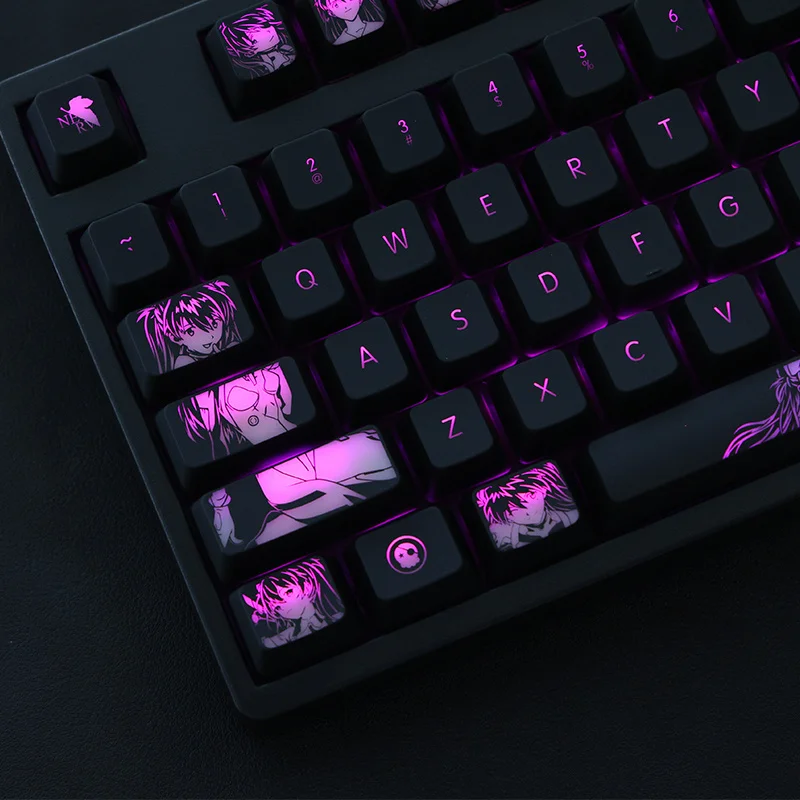 Asuka-backlit pc Revestimento Keycaps Keycap para Logitech G610 Gpro x Razer Blackwidow Huntsman Cereja Corsair K70 K95 Conjunto - Imagem 5