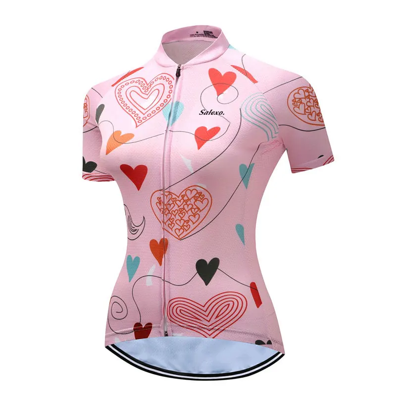 Summer Cycling Clothing Women Fancy Pattern Cycling Jerseys Racing Bicycle Clothing Shirts Mountain Bike Clothes Sportwears