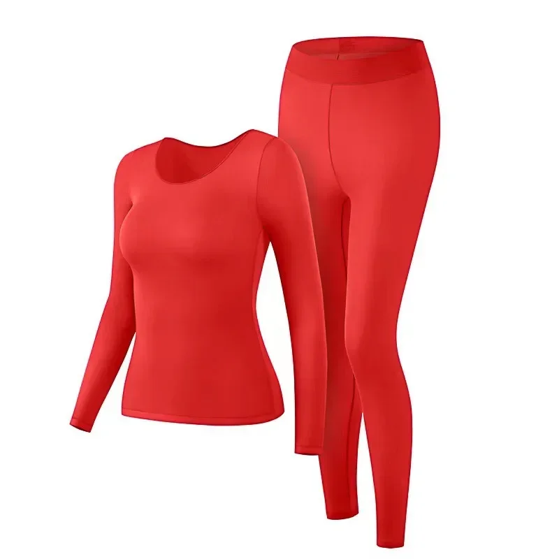 Thermal Underwear Sets for Women Sexy Winter Clothes Ultra-thin Warmth Suit Hyaluronic Acid Non-marking Invisible Heat Underwear