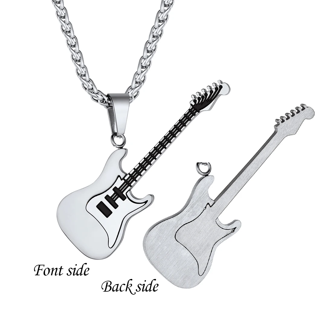 U7 ギターネックレス男性女性のための音楽愛好家へのギフトブラック