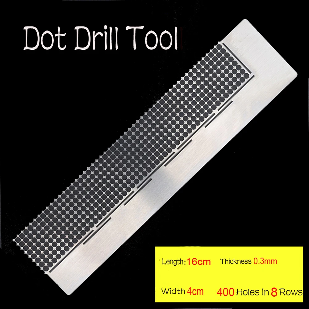 5D Diamond Pasted Painting Ruler 16x4cm Stainless Steel Rhinestone Point Ruler Practical 400 Holes For DIY Diamond Painting Kits