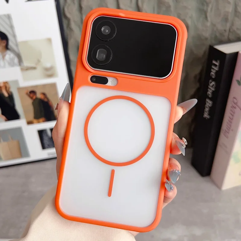 Enhanced Magnetic Shockproof Translucent Armor Case - Matte Finish, Wireless Charging Supported