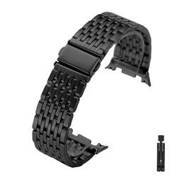 Sleek Stainless Steel Watch Strap - No Gap Wristband - Watch 8 40mm44mm46mm (Black)