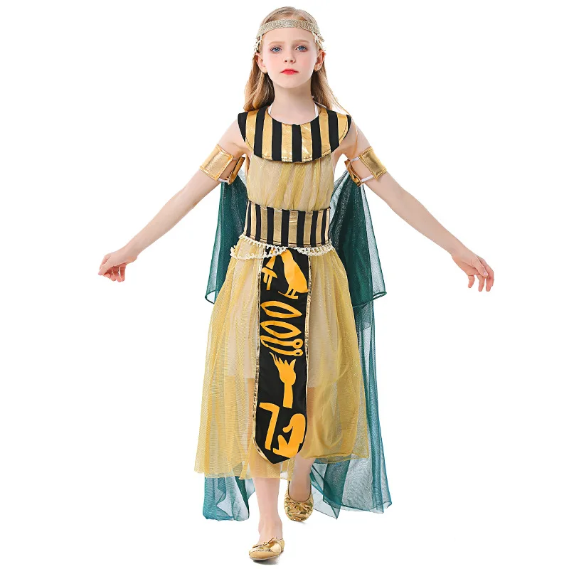 

Halloween Carnival Queen Cleopatra Set Child Book Week Party Egyptian Goddess Costume Cosplay Fancy Party Dress