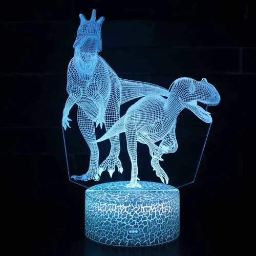 3D 귀여운 공룡 야간 조명, 아이 LED 디노 램프, 사랑스러운 USB 아크릴 안경 테이블 야간 조명, 어린이 선물 램프, 침실 장식 3