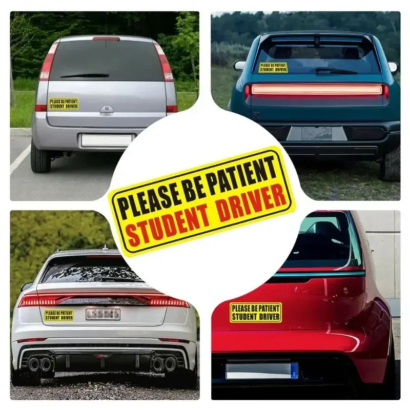 Student Driver Magnet for Car New Drivers Sticker Safety Warning Reflective Novice Driver Sticker Please Be Patient Student 1/3P