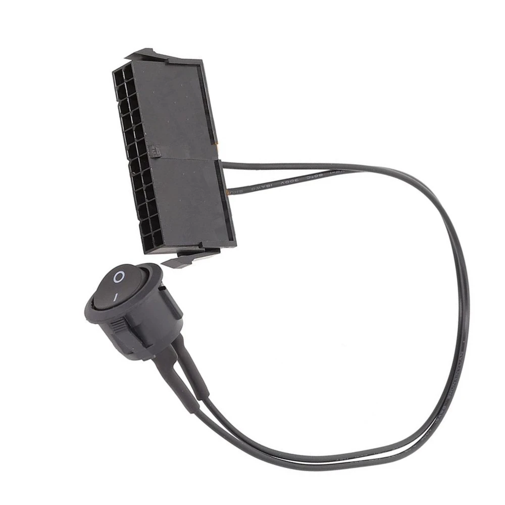 24 Pin Female ATX PSU Power Supply Starter Tester Start Up Jumper ON OFF Switch Cable 18AWG 30CM power supply