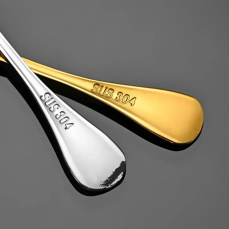 Stainless Steel Mini Shovel Spoons 304 Stainless Steel Seasoning Spoon Coffee Spoon Ice Cream Dessert 9cm Mini Stirring Kitchen Accessories Gift