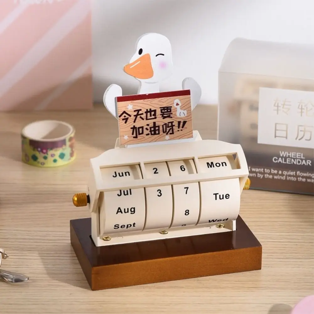 Desktop Ornaments Perpetual Date Calendar Miniature Art Ornament Agenda Planner Rotating Desk Calendar Schedule Reminder