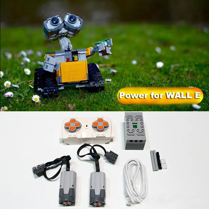 로봇 벽 E 21303 MOC 빌딩 블록에 대한 새로운 PF RC 모터 키트 Eva..