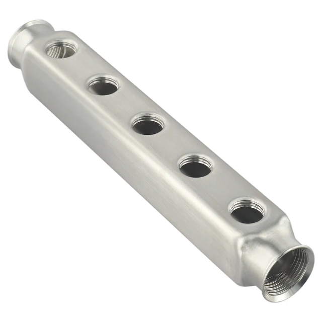1ชิ้นสแตนเลส Splitter Manifold ท่อบาร์2 3 4 5ทาง G1 G1/2ท่อจัดจำหน่ายอุปกรณ์ทำความร้อนใต้พื้น 1