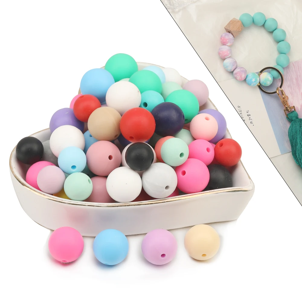 Cordial Design 100Pcs 12/15MM Choose/Silicone Material Beads/Baby Edible Beads/Chewable/Jewelry Accessories/DIY Making Findings - cordial
