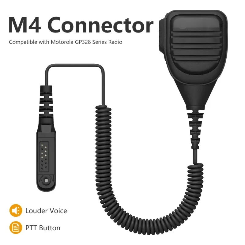 PMMN4021A Handheld PTT Speaker Microphone Compatible with Motorola GP328 GP338 G