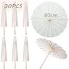 10-30PCS Paper Parasol Chinese Paper Umbrellas DIY White Umbrella Photography Props Summer Whites Party Wedding Bridal 60/80cm 1