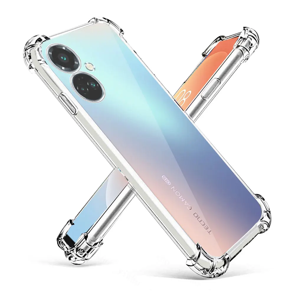 Clear Shockproof Silicone Phone Cover - Transparent Protective Case