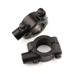 2pcs 22mm Handlebar 10mm 8mm 6mm Thread Motorcycle Mirror Mount Clamp Rear View Mirror Holder Adapter Black