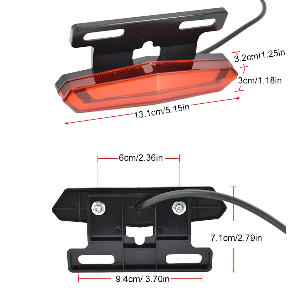 LED Brake Warning Light High-Brightness Ebike Turn Functional Tail Light Energy Saving for 36V 48V Electric Bike