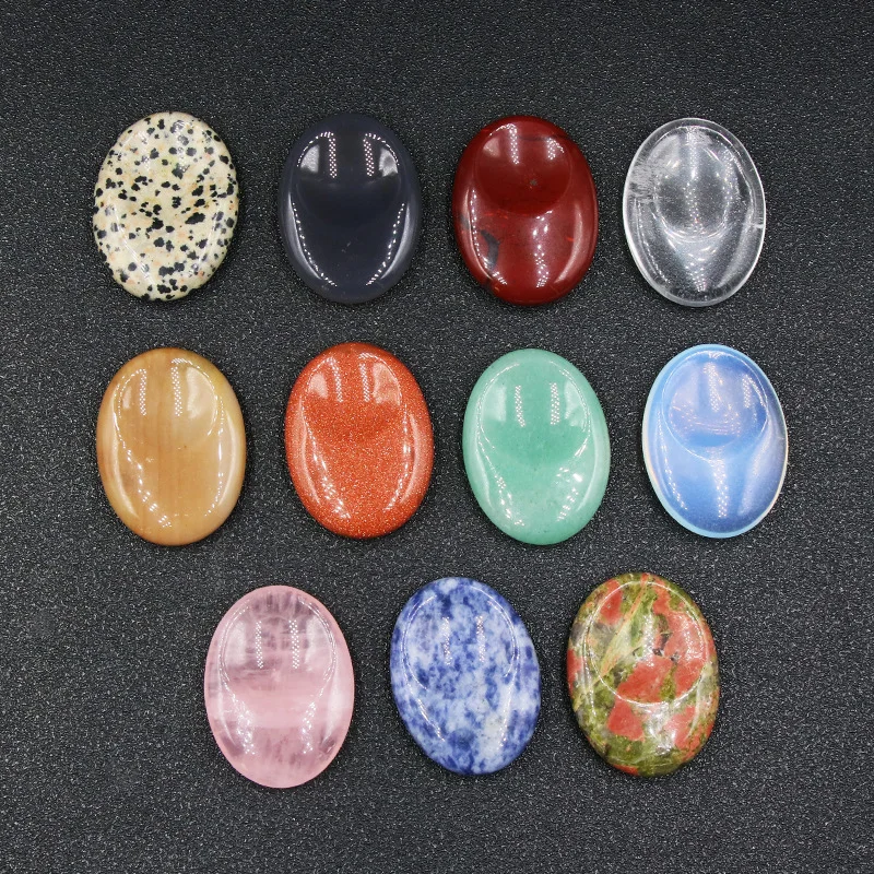Oval Gemstone Crystal Worry Stone Pocket Palm Thumb Stone Chakra Reiki Healing 