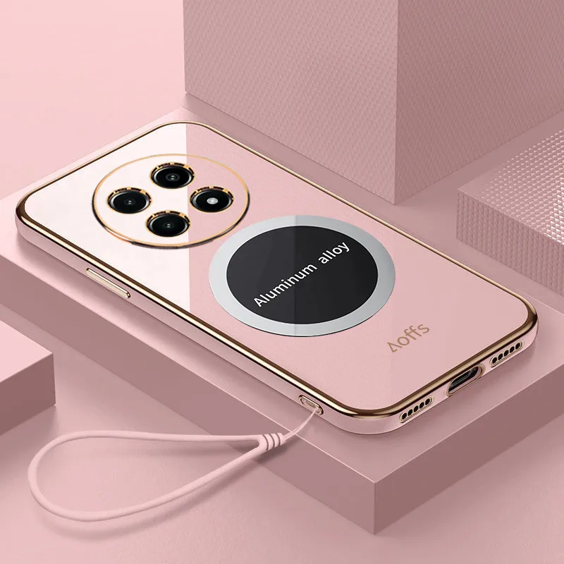 Enhanced Shockproof Silicone Phone Case with Plating Magnetic Attraction