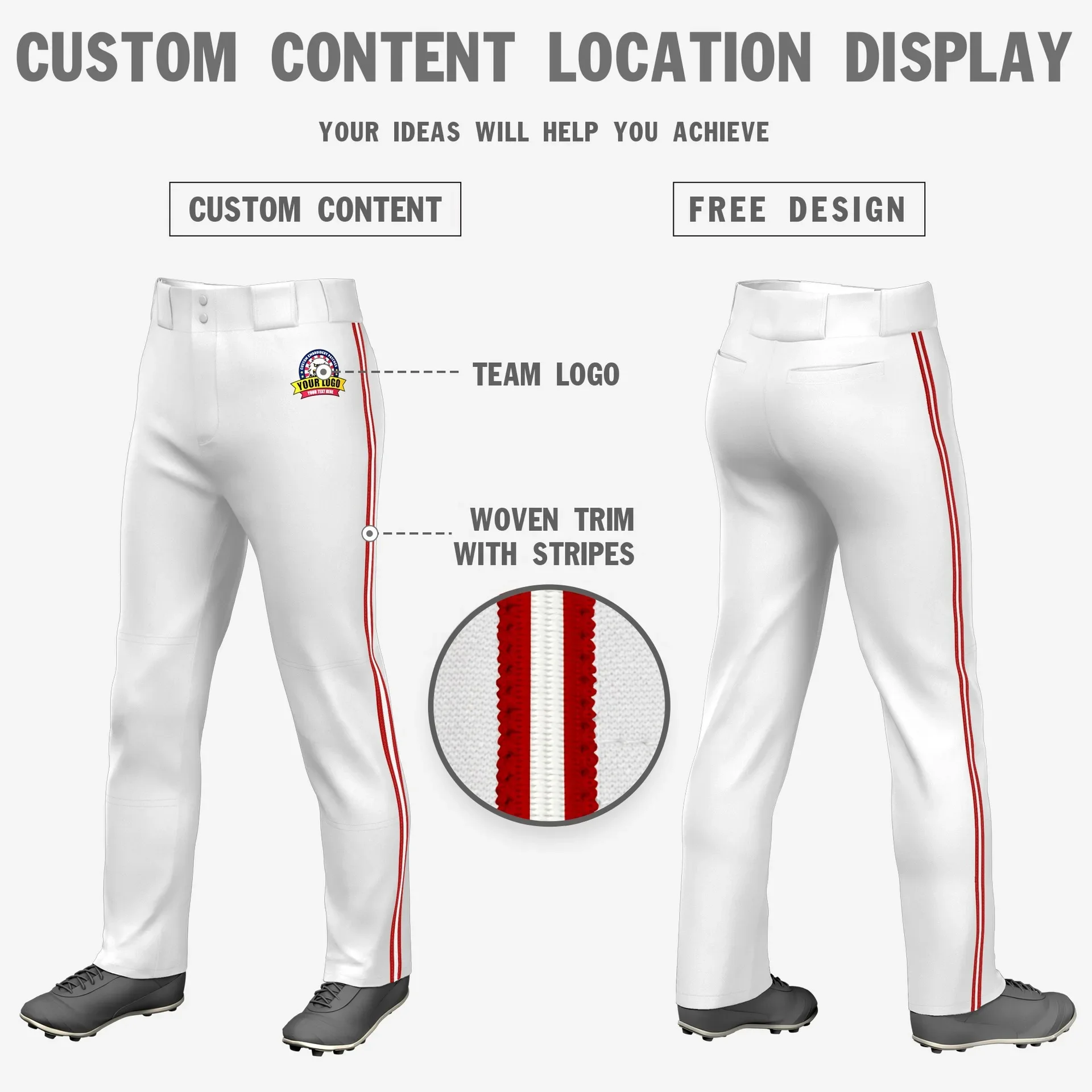 High Quality Personalized Baseball Pants with Team Emblem Large Size Softball Pants Polyester Fiber Sports Wear from China