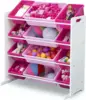 Children Kids Toy Storage Organizer with  Plastic Bins - Greenguard Gold Certified, White/Pink 4