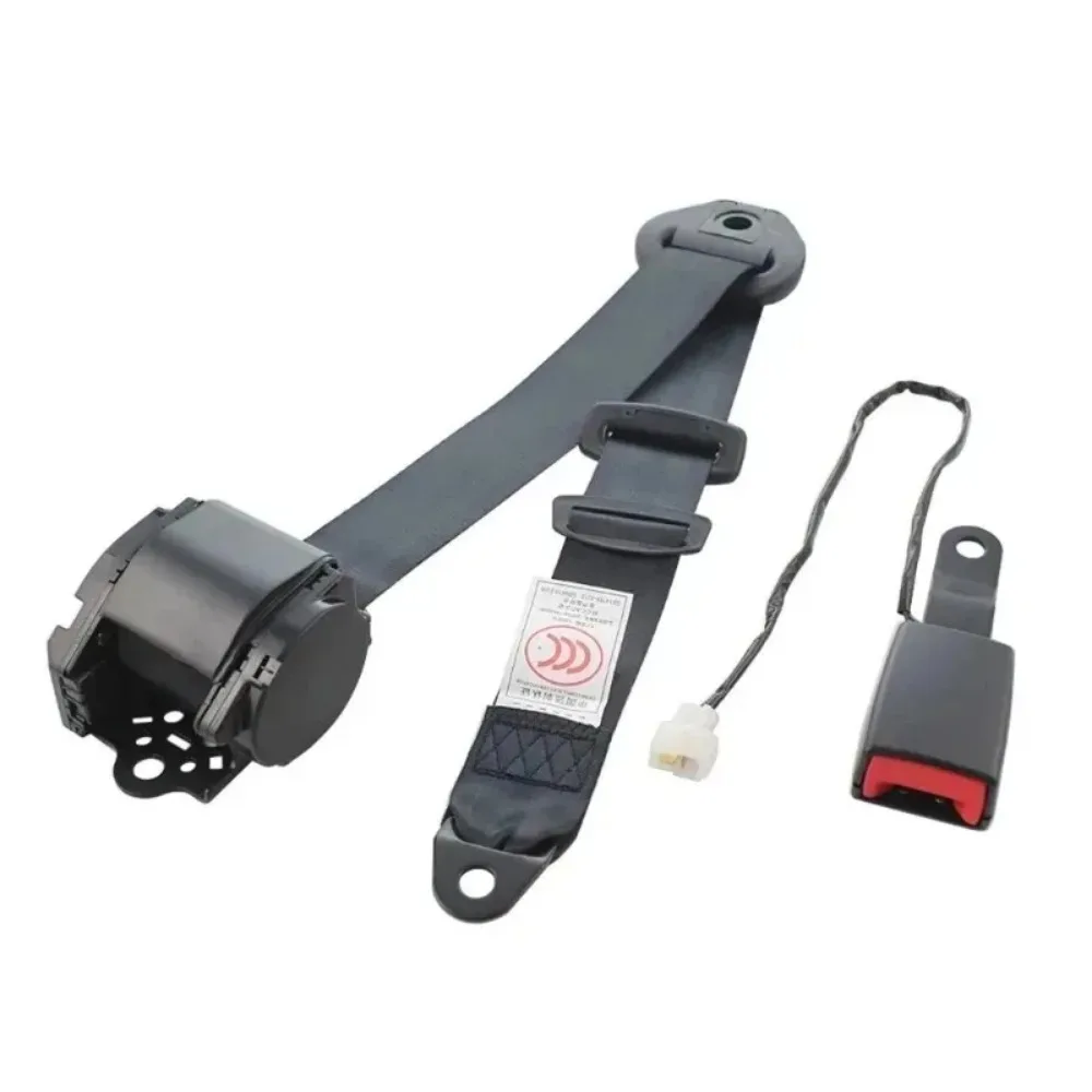 Cinture di Sicurezza di Alta Qualità a 3 Punti Universali con Fibbia Rigida Curva e Cavo di Avvertimento, Accessori per Cinture Auto - Image 5
