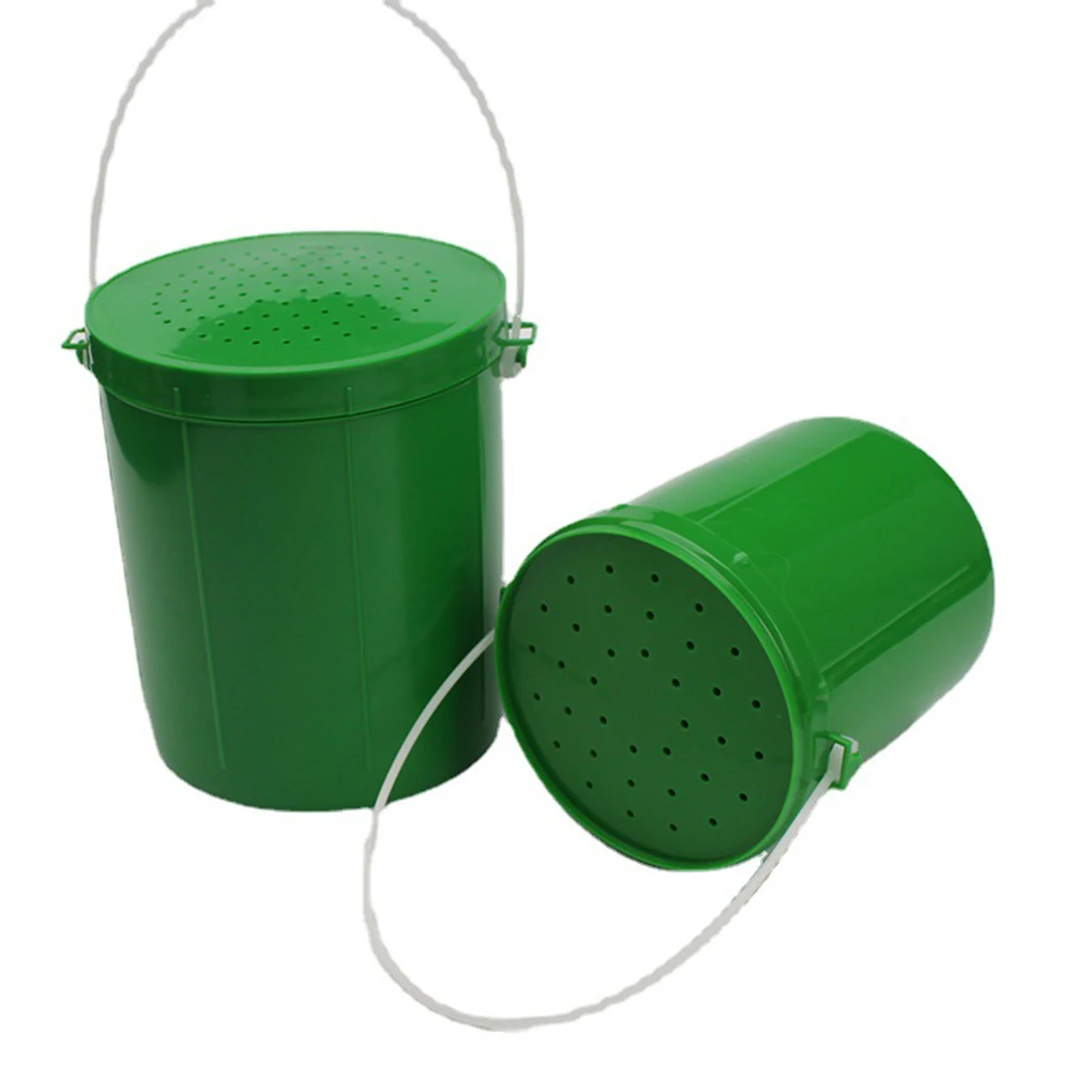 2pcs Round Box Fishing Redworm Worm Buckets Container Accessories
