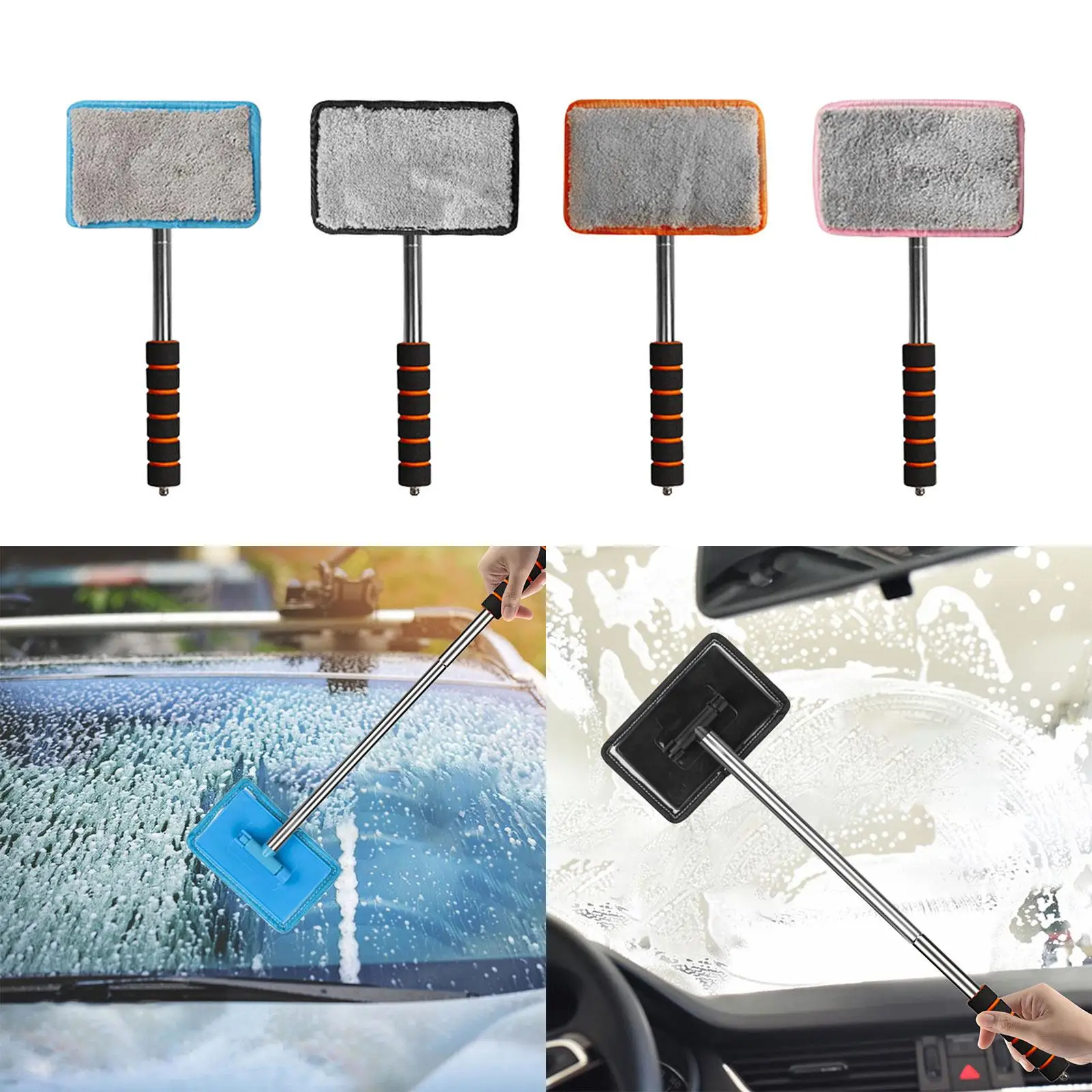 Generic Windshield Cleaning Tool Car Wash Mop Multifunctional Microfiber Car Wash Brush for Tile Kitchen Truck Mirror Home